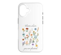 Carcasa para iPhone 16 Bloom Where You Are Planted Gardening Floral Motivational