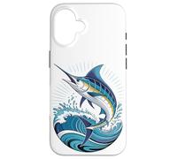 Carcasa para iPhone 16 Blue Marlin Ocean Graphic Fishing