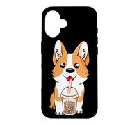 Carcasa para iPhone 16 Boba Milk Tea Corgi Dog Puppy Lover Kawaii Anime japonés
