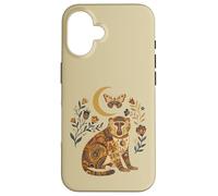 Carcasa para iPhone 16 Boho Celestial Baboon Moon Floral