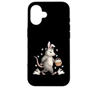 Carcasa para iPhone 16 Bonito Conejo de Pascua con Huevos diseño caprichoso de zarigüeya