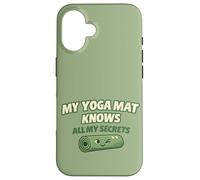 Carcasa para iPhone 16 Bonito Regalo Divertido para yoguis con Texto en inglés My Yoga Mat Knows All My Secrets