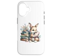 Carcasa para iPhone 16 Bookish Easter Bunny Reading Book Every Bunny Loves to Read