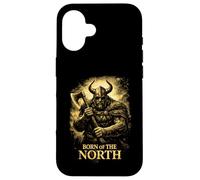 Carcasa para iPhone 16 Born of The North Guerrero Vikingo Diseño Nórdico Hombre