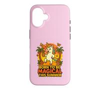 Carcasa para iPhone 16 Born to Be Magical Summer Vibes Piña Unicornio