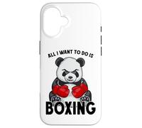 Carcasa para iPhone 16 Boxeador de Oso Lindo Boxeador con Texto en inglés All I Want To Do