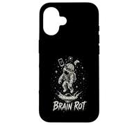 Carcasa para iPhone 16 Brain Rot Astronaut Graphic Surrealista Space Gamer Meme Gift