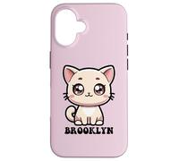Carcasa para iPhone 16 Brooklyn - Lindo diseño de Gatito para niñas con Nombre Brooklyn