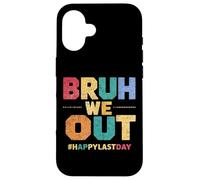 Carcasa para iPhone 16 Bruh We out Teachers Happy Last Day of School Retro Vintage