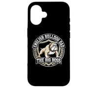 Carcasa para iPhone 16 Bulldog Inglés Dad The Big Boss Dog Lover Pet Parent