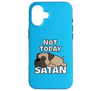 Carcasa para iPhone 16 Bullmastiff Perro Perezoso Not Today Satan