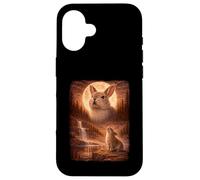 Carcasa para iPhone 16 Bunny Howling At Moon Vintage Funny Mystic