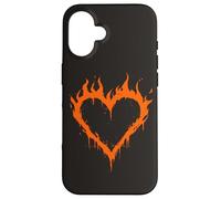 Carcasa para iPhone 16 Burning Heart Y2K Grunge