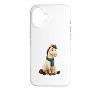 Carcasa para iPhone 16 Caballo Lector con Libro y Bufanda