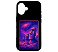 Carcasa para iPhone 16 Cabezas Moai Isla de Pascua - Arte de la Galaxia Alienígena Rapa NUI