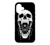 Carcasa para iPhone 16 Calavera de araña gótica de Black Widow