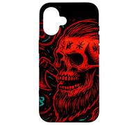 Carcasa para iPhone 16 Calavera vikinga y Hacha