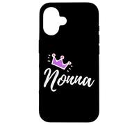 Carcasa para iPhone 16 Caligrafía Italiana Nonna Abuela Abuela Rosa Corona