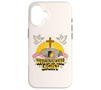 Carcasa para iPhone 16 Caminar en la luz Retro Vintage Dibujos Animados vacío Tumba John 1:7