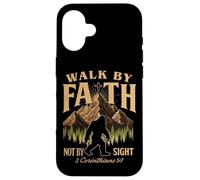 Carcasa para iPhone 16 Caminar por la fe no por la Vista 2 Corintios Christian Bigfoot