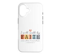 Carcasa para iPhone 16 Caminaré por Faith Christian Bible Verse Design