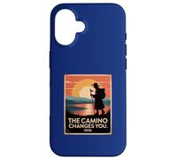 Carcasa para iPhone 16 Camino De Santiago 2026 Vintage Hiking Pilgrim St James