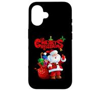 Carcasa para iPhone 16 Camisa de Feliz Navidad, Linda Camisa de Navidad Lindo Papá Noel
