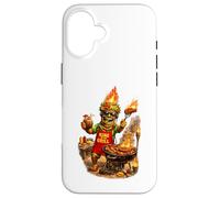 Carcasa para iPhone 16 Camisa Tiki Man King of The Grill - Funny Island BBQ Tiki Art