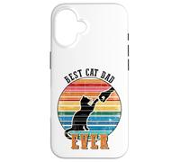 Carcasa para iPhone 16 Camiseta de Gato para Hombre, diseño de Best Cat Dad Ever, Divertida para el día del Padre