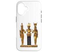 Carcasa para iPhone 16 Camiseta egipcia Trinity Golden Horus Osiris e ISIS Statue
