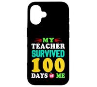 Carcasa para iPhone 16 Camiseta My Teacher Survived 100 Days of Me 100 School Days