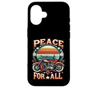 Carcasa para iPhone 16 Camiseta Peace to All Ride for Unity & Brotherhood Freedom