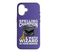 Carcasa para iPhone 16 Campeón de ortografía y Mago de matemáticas a su Maestro de Servicio