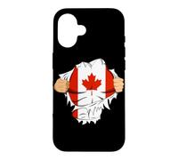 Carcasa para iPhone 16 Canadian Superhero Canada Flag Patriot Gift