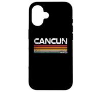 Carcasa para iPhone 16 Cancún México Retro Rayas Vintage Beach Travel Design