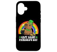 Carcasa para iPhone 16 Capy Saint Patricks Day St Paddy's Green Shamrock Capybara