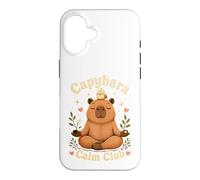 Carcasa para iPhone 16 Capybara Calm Club Lindo Meditando Animal Zen
