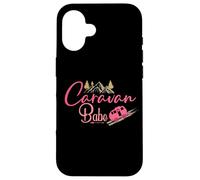 Carcasa para iPhone 16 Caravana Babe Lets Camp Rosa Camper Life Funny Camping
