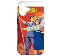 Carcasa para iPhone 16 Cartel de Propaganda de Corea del Norte, Divertido Disfraz