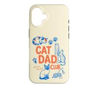 Carcasa para iPhone 16 Cat Dad Club Funny Cat Lover Father's Day