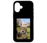 Carcasa para iPhone 16 Cat Selfie Six Seven Easter Day Bunny 67 Meme Rabbit Niños