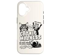 Carcasa para iPhone 16 Catnip Madness Cats | Retro Funny B-Movie Poster Propietarios de Gatos