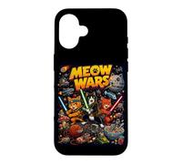 Carcasa para iPhone 16 Cats Fight, Space Cats Illustration Graphic Cartoon