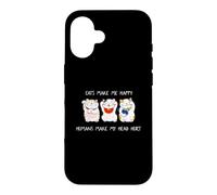 Carcasa para iPhone 16 Cats Make Me Happy Humans Make My Head Hurt for Cat Lovers