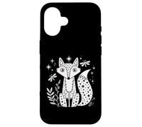 Carcasa para iPhone 16 Celestial Fox Stars Night Dragonfly Nature Woodland Graphic