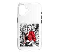 Carcasa para iPhone 16 Chaqueta roja Glamour Muse Urban Alley Fashion Ink Art