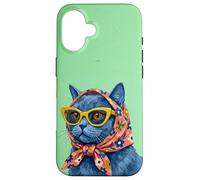 Carcasa para iPhone 16 Chartreux Fashion Cats - Portada de Revista, diseño de Gatos