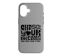 Carcasa para iPhone 16 Chase Your Dreams, White/Black