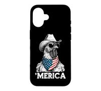 Carcasa para iPhone 16 Chicken Farm Free Range - Sombrero de Vaquero con Bandera Estadounidense