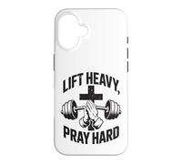 Carcasa para iPhone 16 Christian Workout Lift Heavy Pray Hard Gimnasio para Hombres